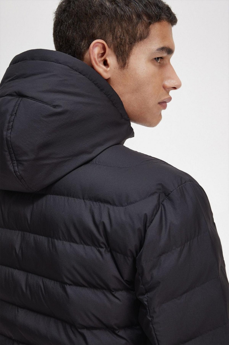 Abrigos Fred Perry Encapuchado Insulated Hombre Negros | MXXMI93089