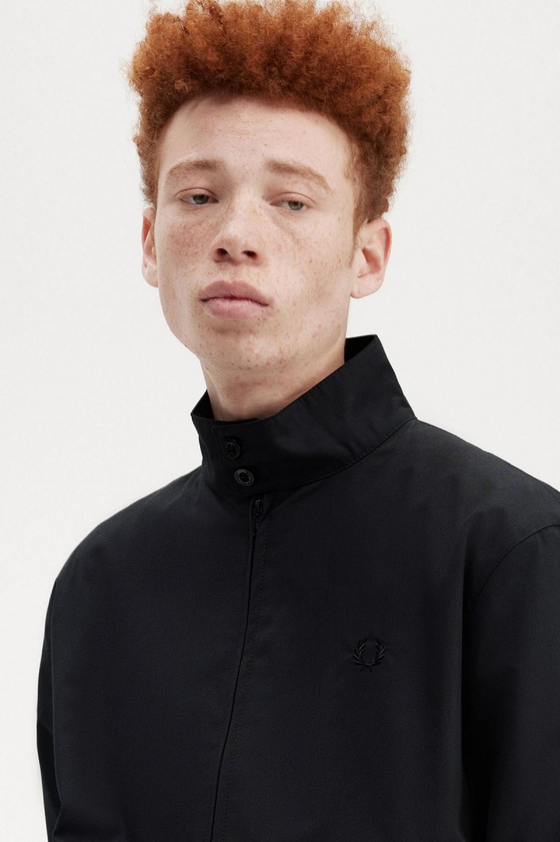 Abrigos Fred Perry Harrington Hombre Negros | GMXEC46715