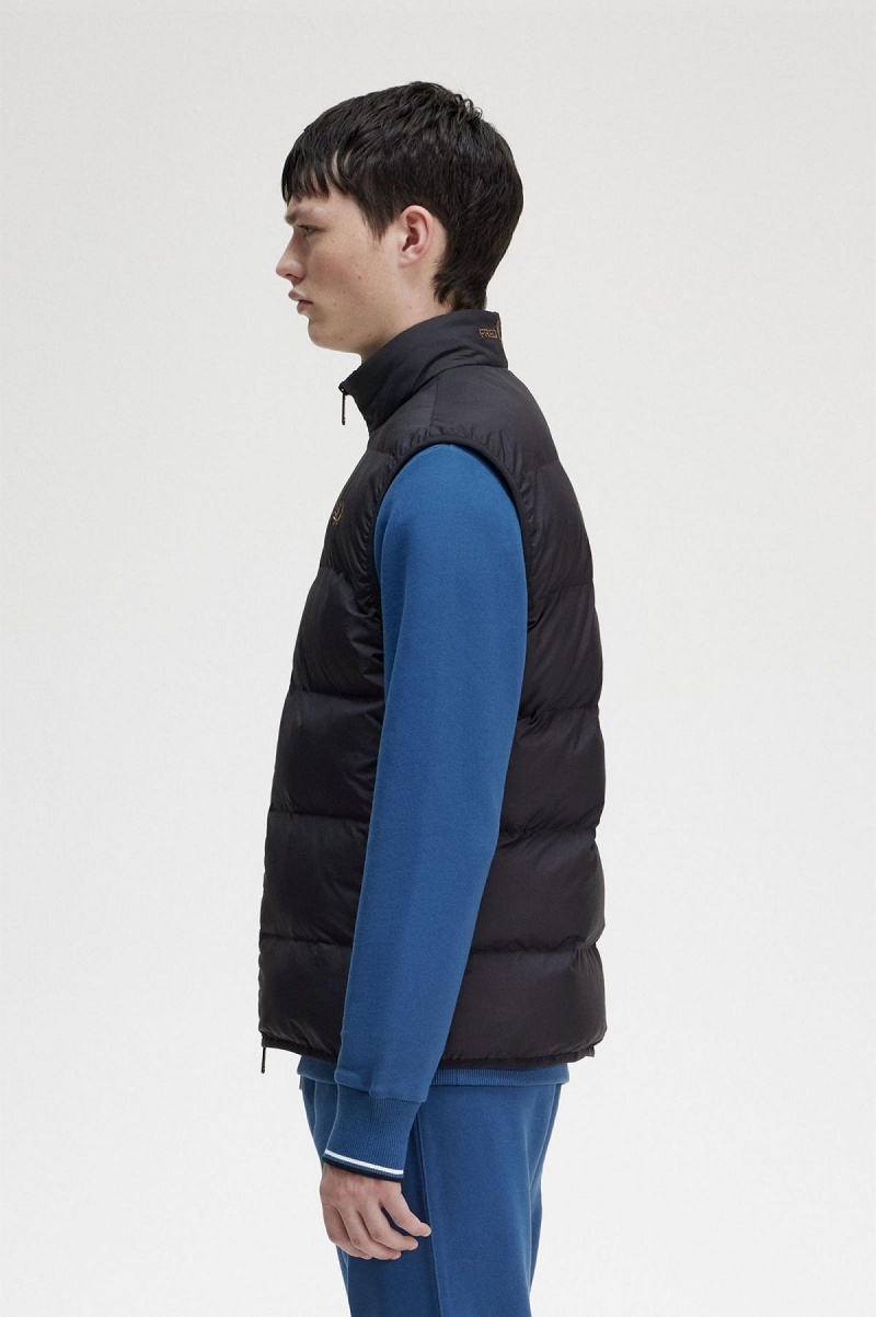 Abrigos Fred Perry Insulated Gilet Hombre Negros | PMXQX66902