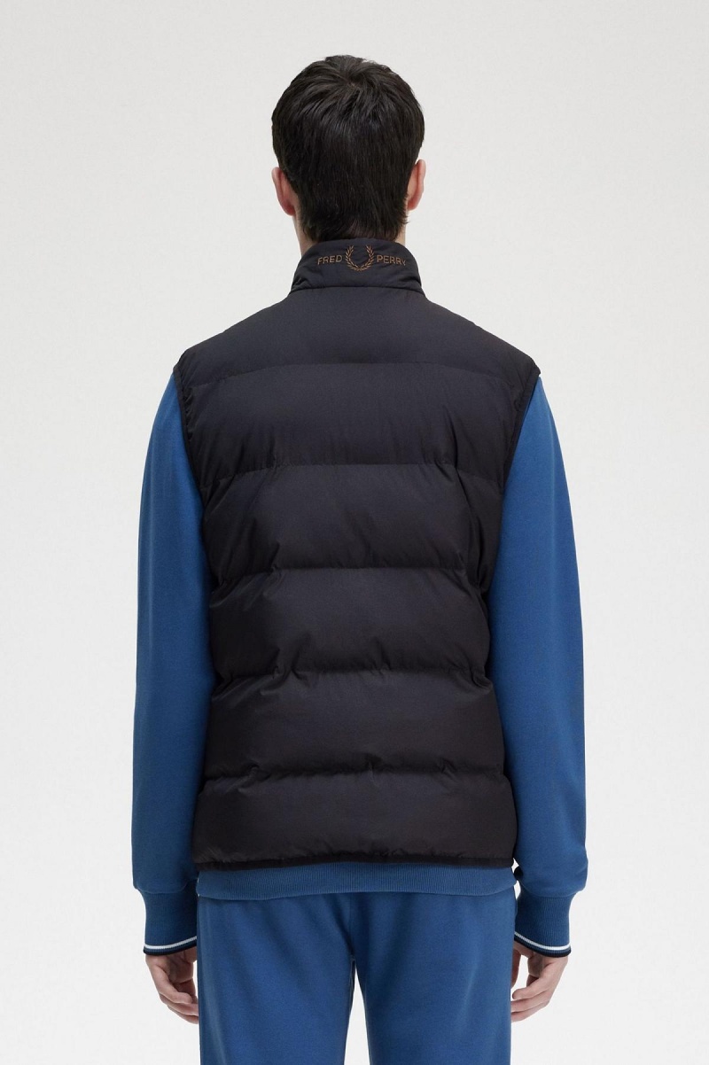 Abrigos Fred Perry Insulated Gilet Hombre Negros | PMXQX66902