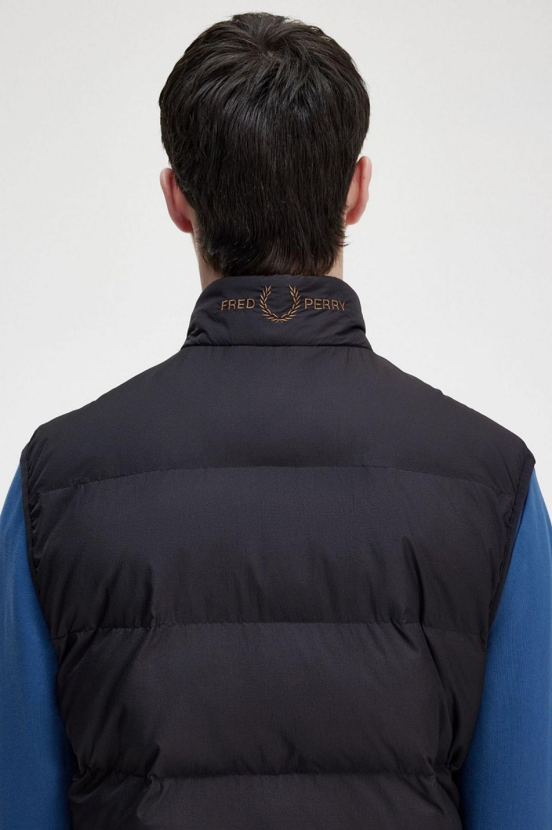 Abrigos Fred Perry Insulated Gilet Hombre Negros | PMXQX66902