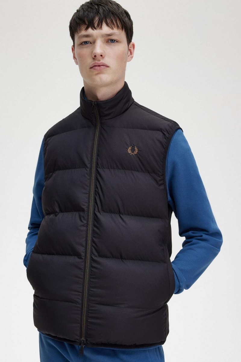 Abrigos Fred Perry Insulated Gilet Hombre Negros | PMXQX66902