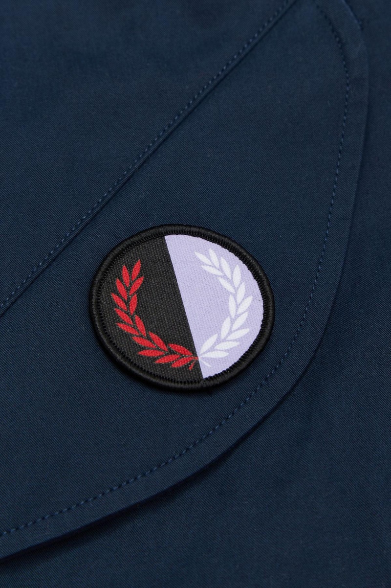 Abrigos Fred Perry Patch Detail Parka Hombre Azul Marino | ZMXNQ76650