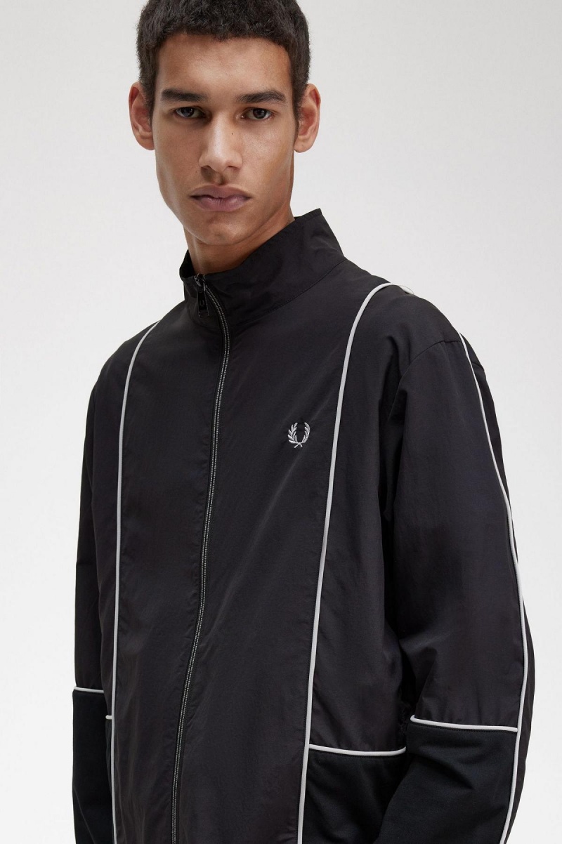 Abrigos Fred Perry Piped Shell Hombre Negros | MXQCS11715