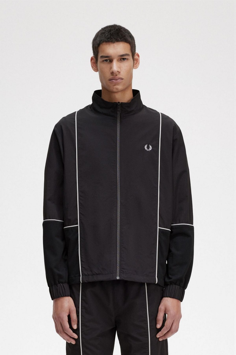 Abrigos Fred Perry Piped Shell Hombre Negros | MXQCS11715