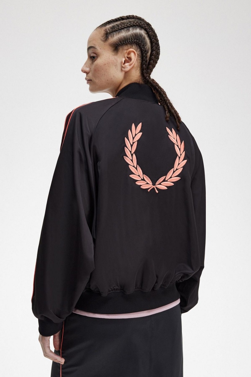 Abrigos Fred Perry Printed Lining Bomber Mujer Negros | MXNZX38700