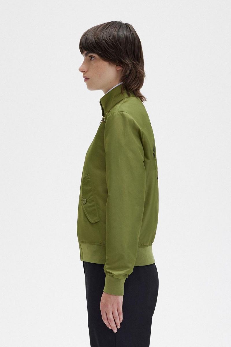 Abrigos Fred Perry Printed Lining Zip-Through Mujer Verdes | MXQAV50444