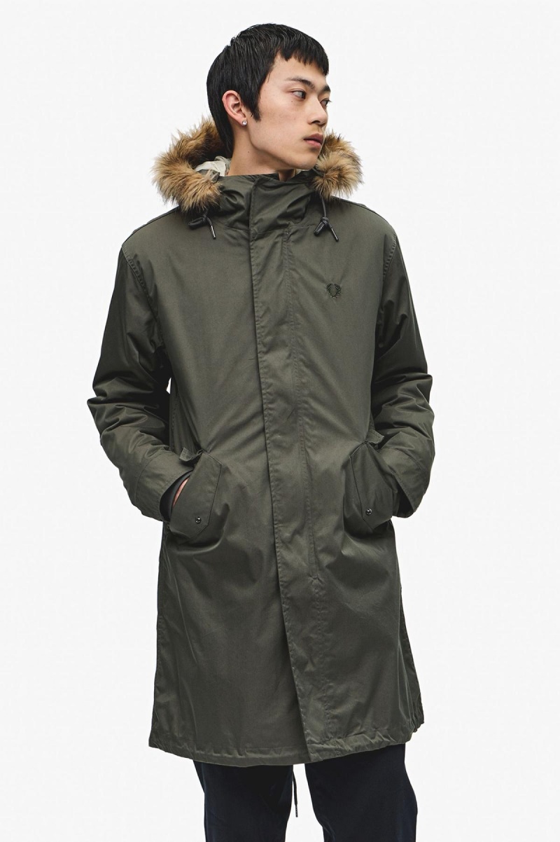 Abrigos Fred Perry Zip-In Liner Parka Hombre Verdes | MXZPD20549