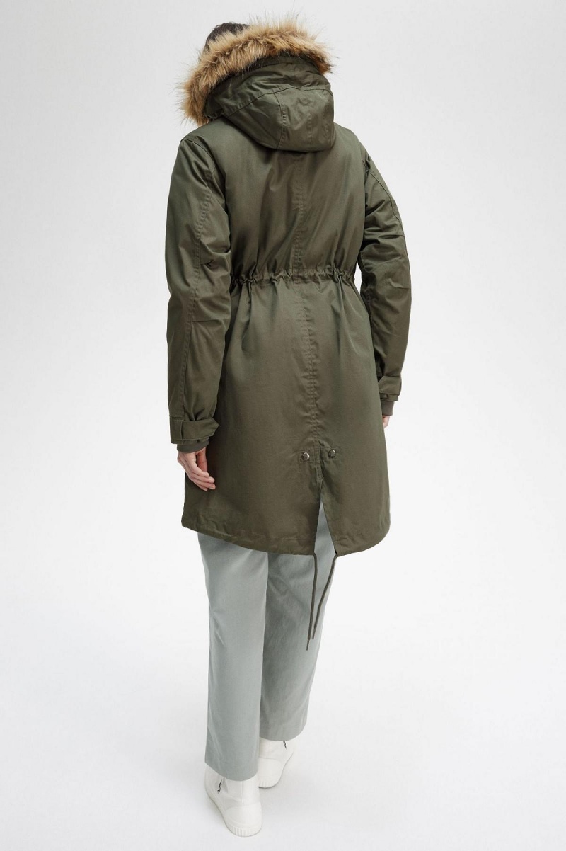 Abrigos Fred Perry Zip-In Liner Parka Mujer Verdes | MXIIZ77836