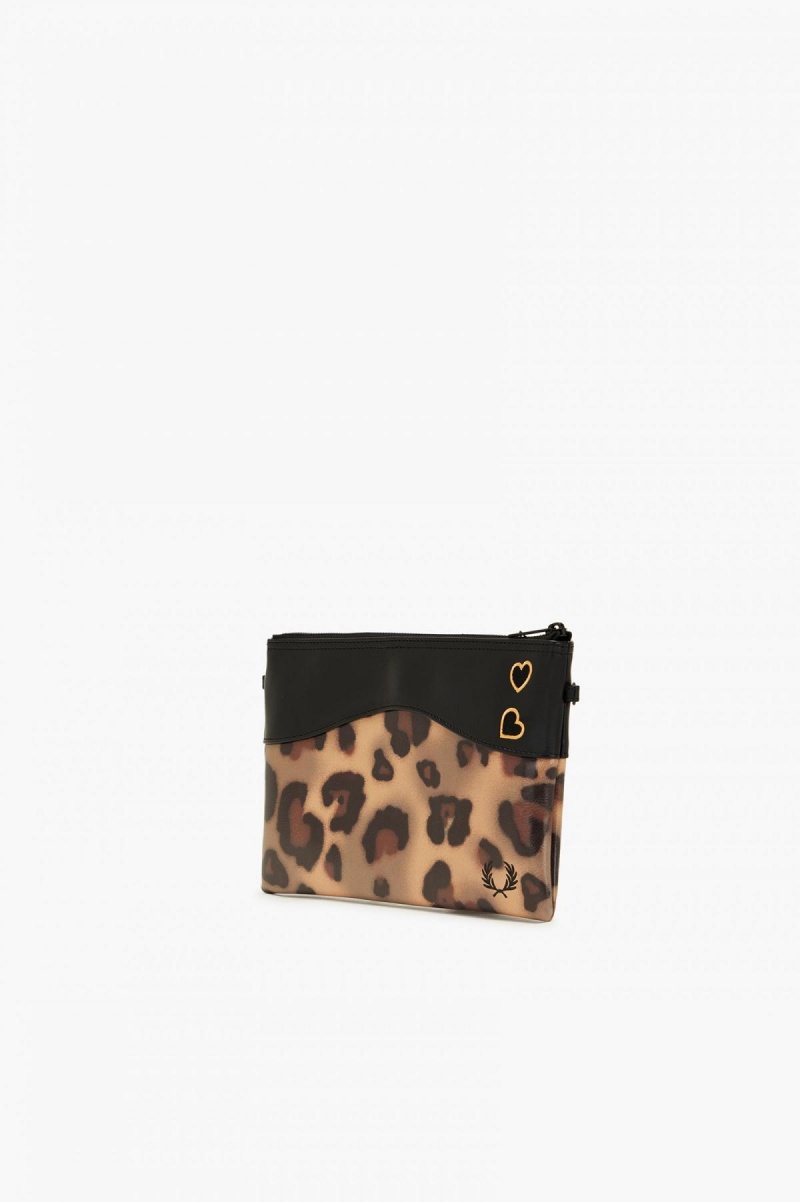 Bolsa Fred Perry Leopard Print Side Accessories Leopardo | FMXHY97482