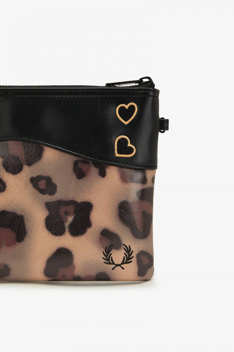 Bolsa Fred Perry Leopard Print Side Accessories Leopardo | FMXHY97482