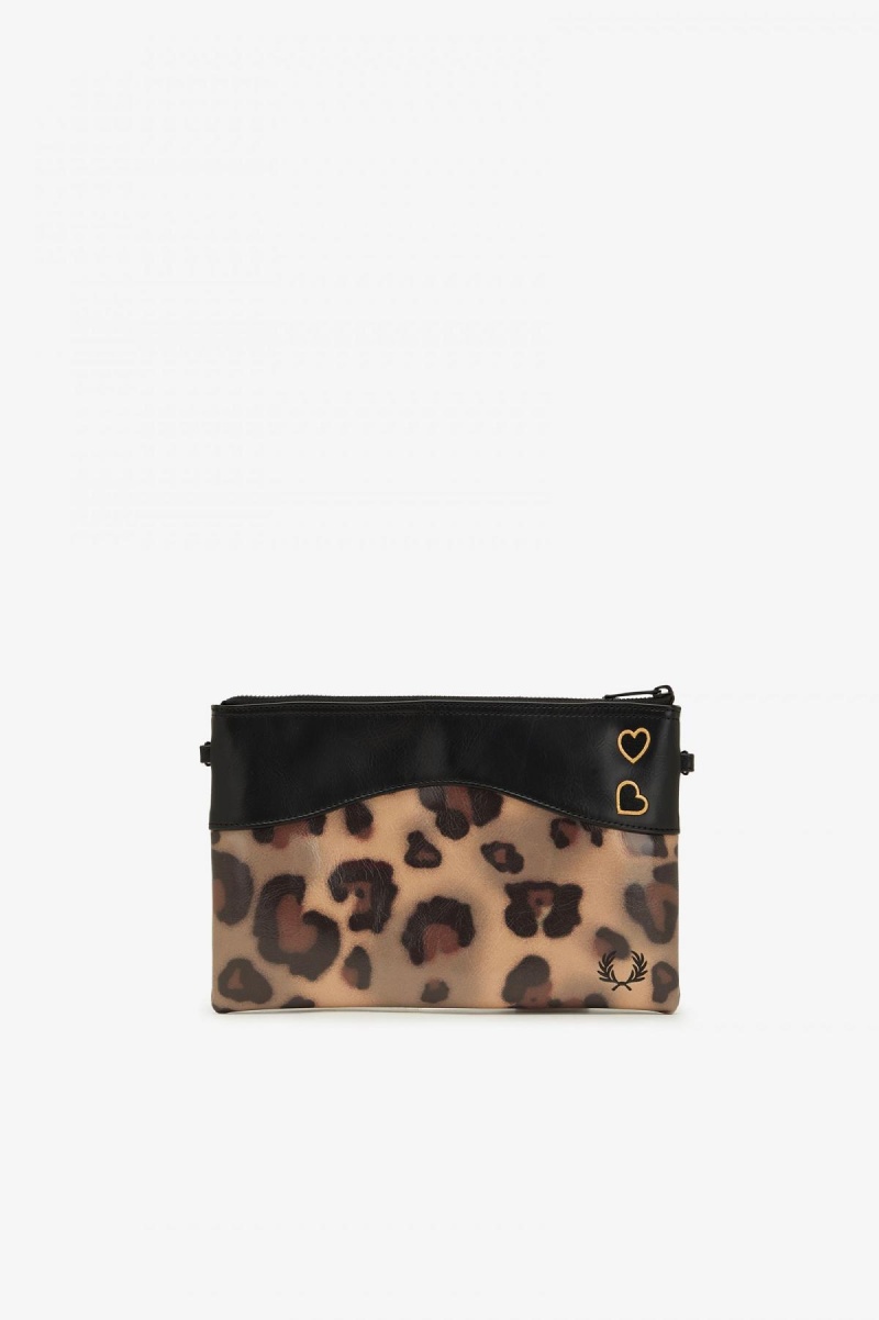 Bolsa Fred Perry Leopard Print Side Accessories Leopardo | FMXHY97482