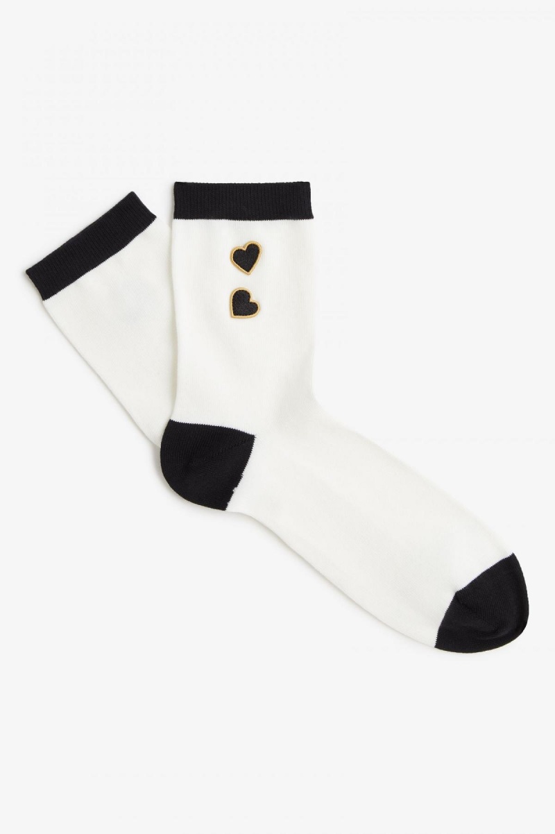 Calcetines Fred Perry Heart Accessories Blancos | AMXDF79126