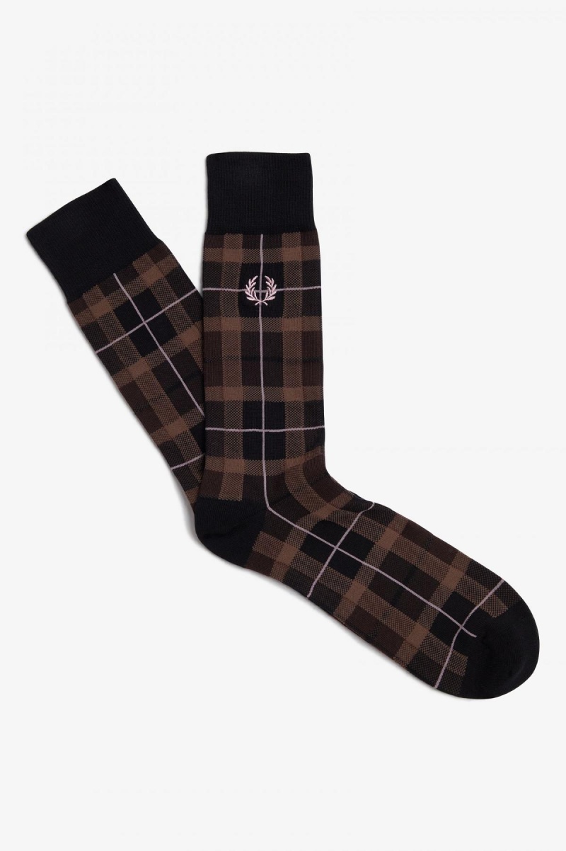 Calcetines Fred Perry Tartan Accessories Rosas Oscuro | MXDFL32064