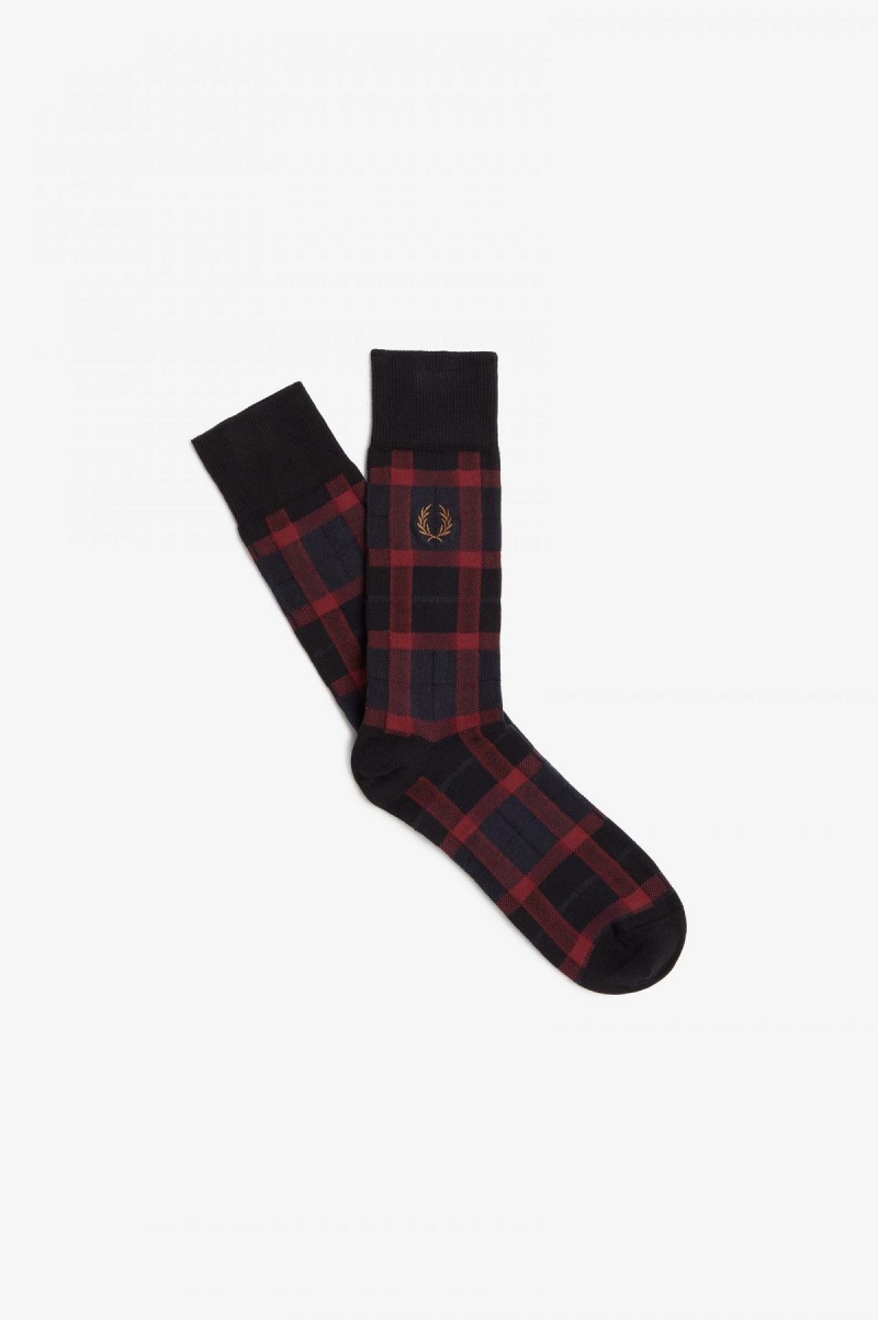 Calcetines Fred Perry Tartan Accessories Oxblood / Shaded Stone | MXCIF28904