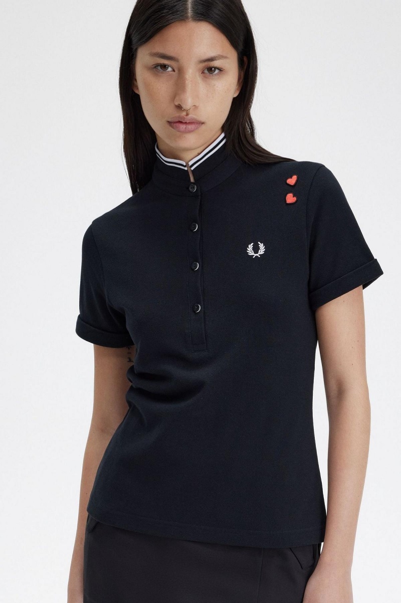 Camisa Polo Fred Perry Amy Fred Perry Mujer Negros | QMXWA99101