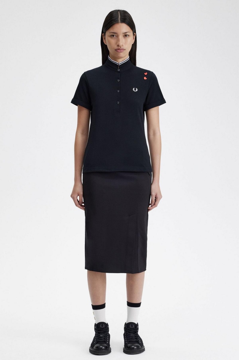 Camisa Polo Fred Perry Amy Fred Perry Mujer Negros | QMXWA99101