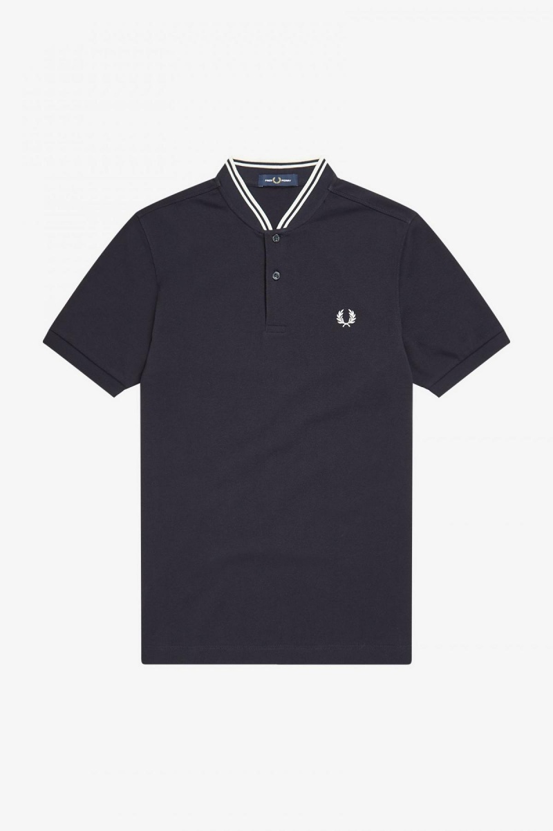 Camisa Polo Fred Perry Bomber Collar Polo Shirt Hombre Azul Marino | TMXWZ93914