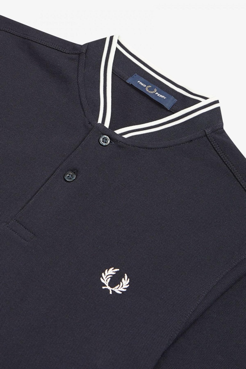 Camisa Polo Fred Perry Bomber Collar Polo Shirt Hombre Azul Marino | TMXWZ93914