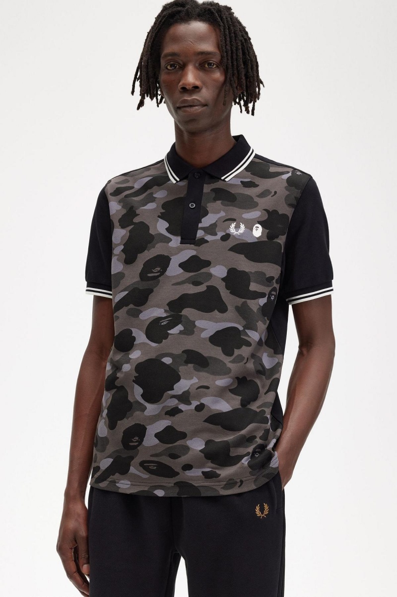 Camisa Polo Fred Perry Camouflage Fred Perry Shirt Hombre Negros | MXCVG26386