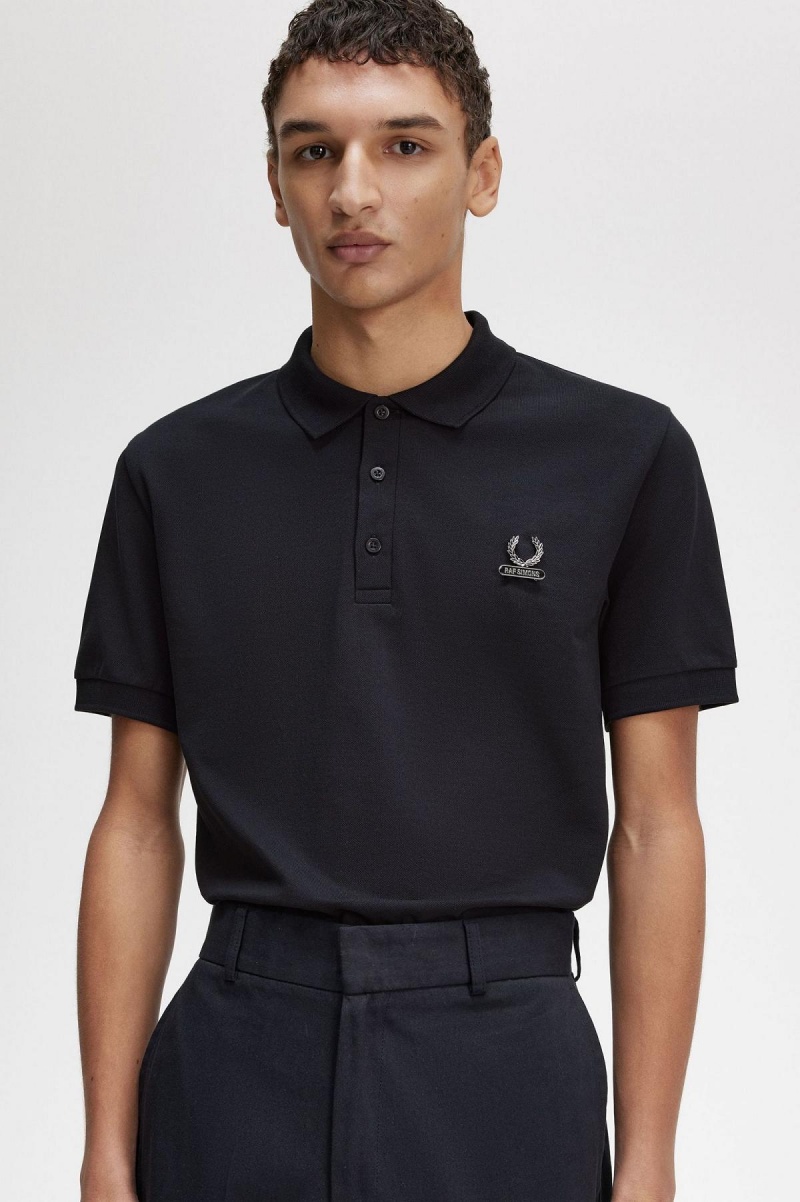 Camisa Polo Fred Perry Enamel Pin Polo Shirt Hombre Negros | YMXVQ42374