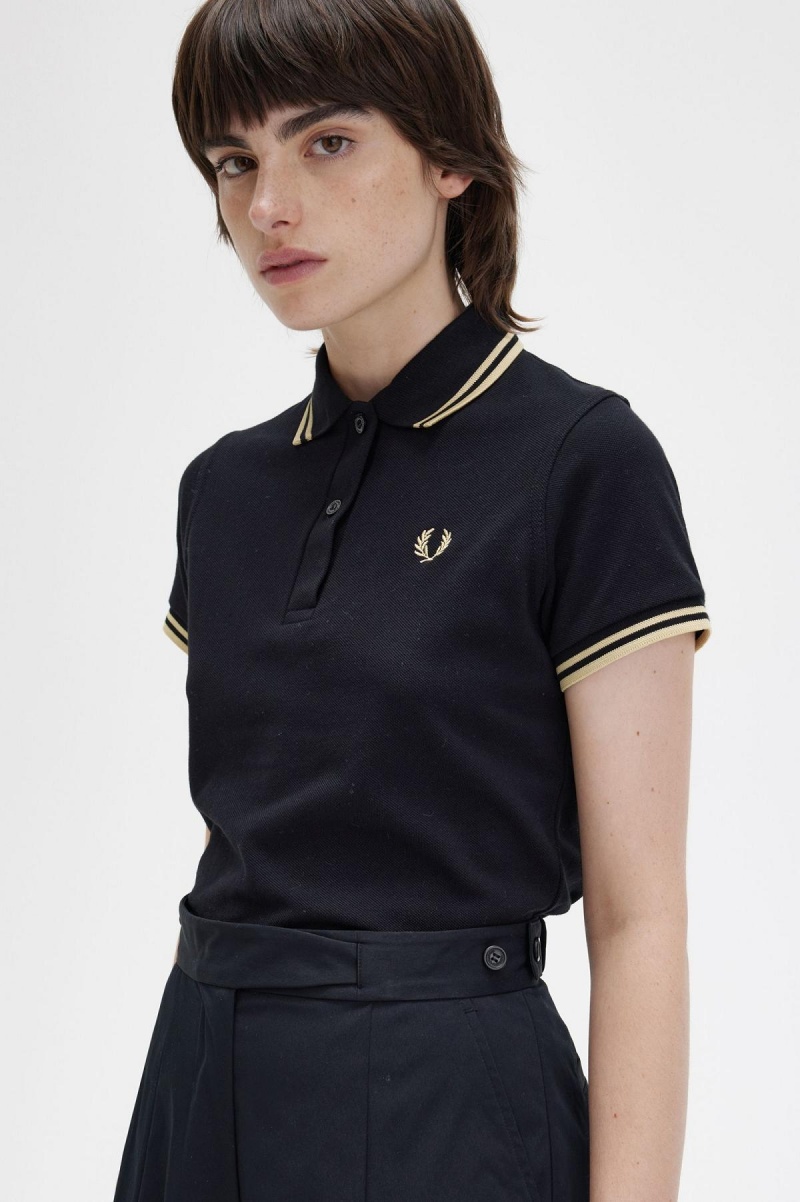 Camisa Polo Fred Perry G12 Mujer Negros | MXDFL72843