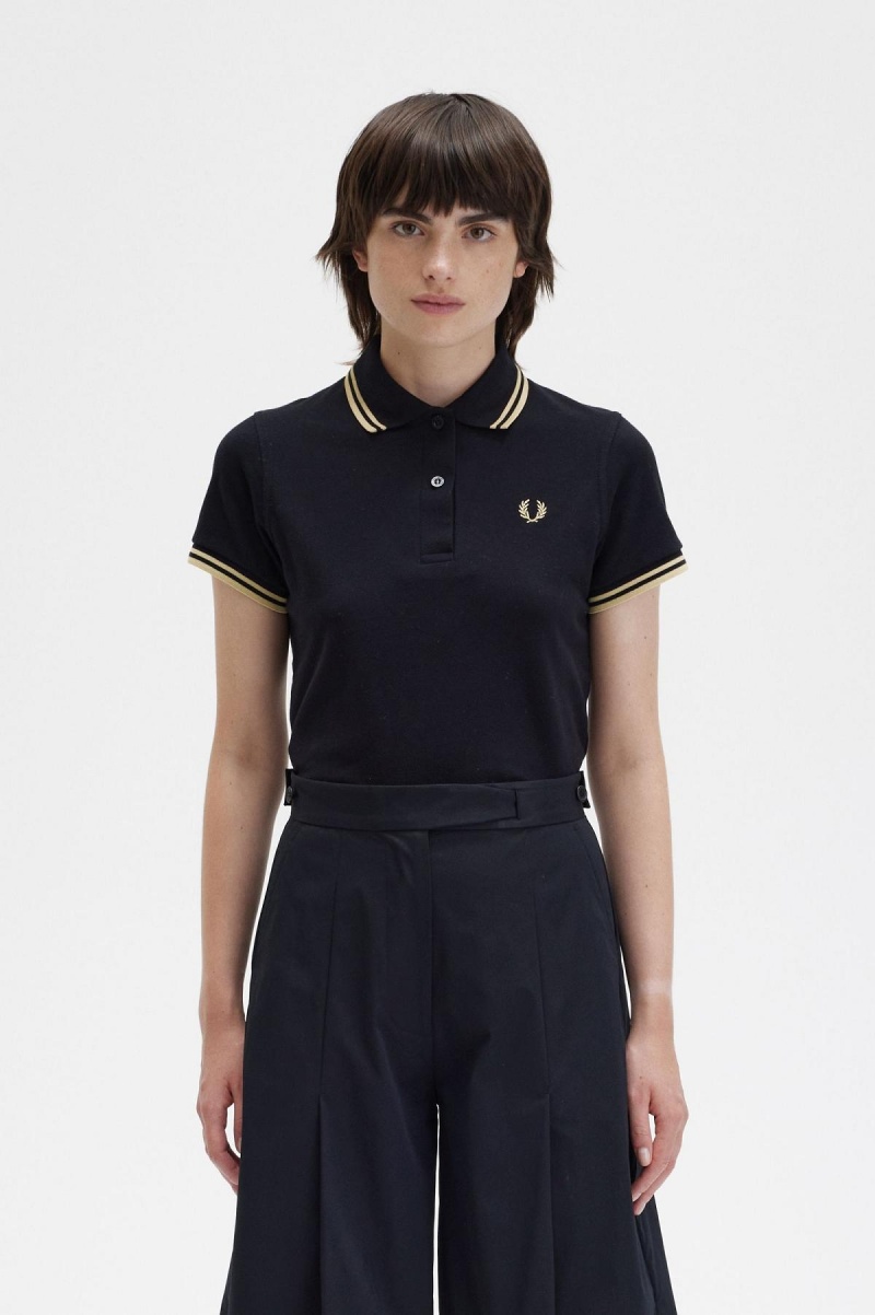 Camisa Polo Fred Perry G12 Mujer Negros | MXDFL72843