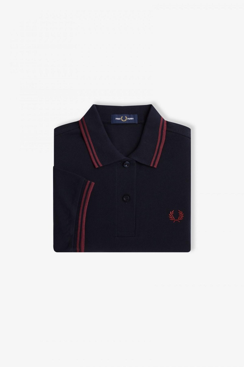 Camisa Polo Fred Perry G3600 Mujer Azul Marino | MXDYB45290