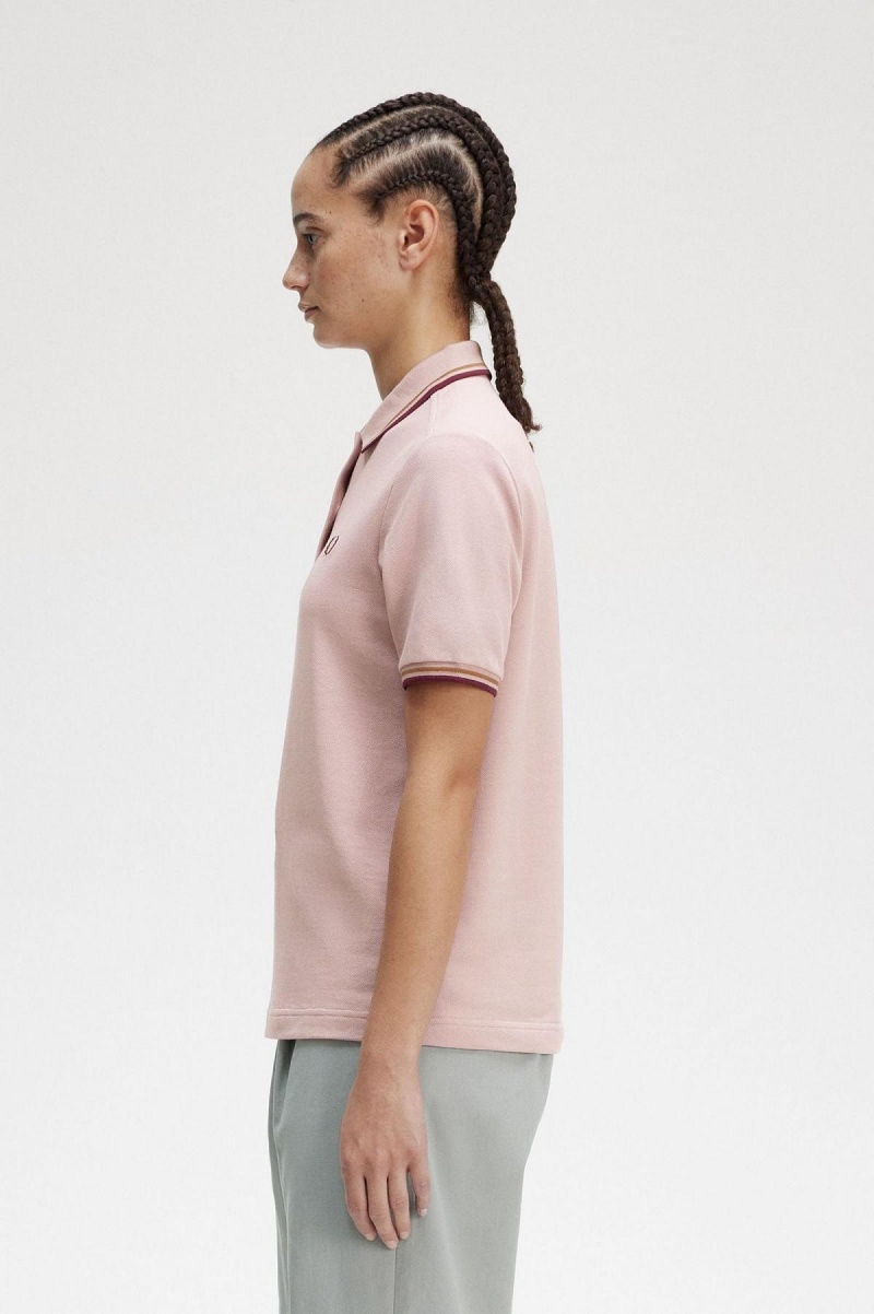 Camisa Polo Fred Perry G3600 Mujer Rosas Rosas | EMXVG79830