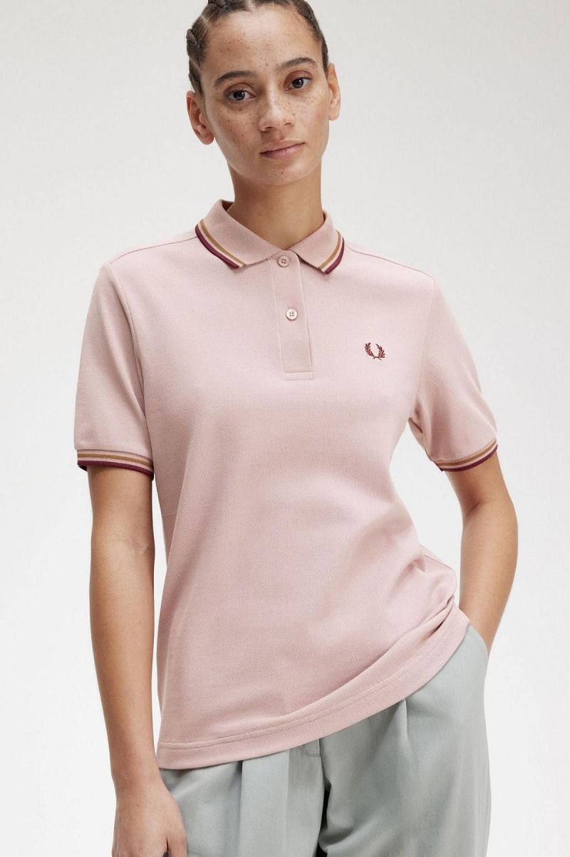 Camisa Polo Fred Perry G3600 Mujer Rosas Rosas | EMXVG79830