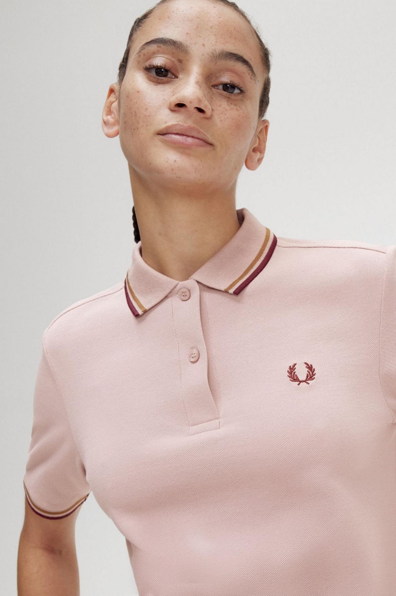 Camisa Polo Fred Perry G3600 Mujer Rosas Rosas | EMXVG79830