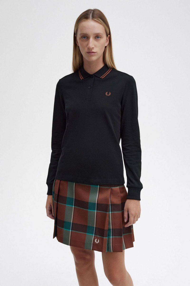 Camisa Polo Fred Perry G3636 Mujer Negros Marrom Marrom | MXZPD52427