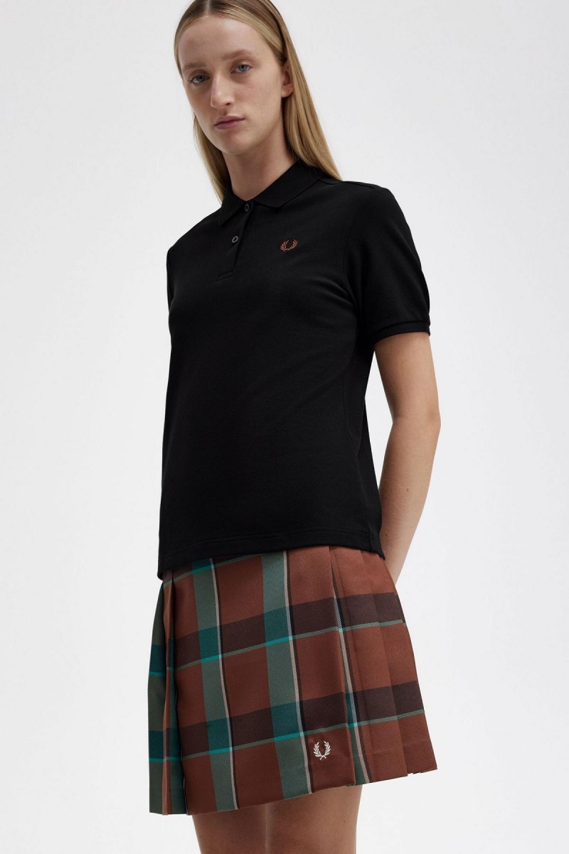 Camisa Polo Fred Perry G6000 Mujer Negros Marrom | MXJZR86367