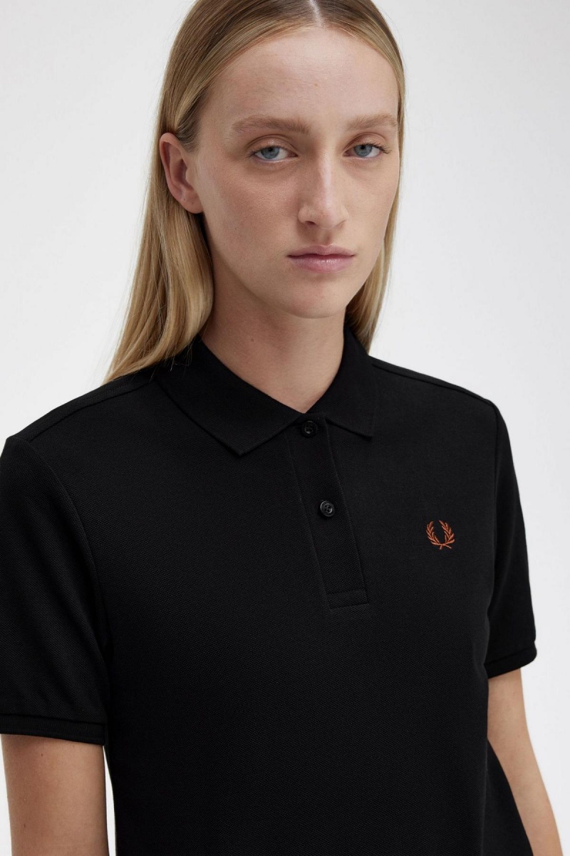 Camisa Polo Fred Perry G6000 Mujer Negros Marrom | MXJZR86367