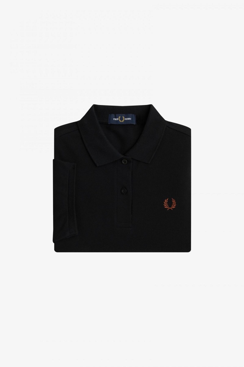 Camisa Polo Fred Perry G6000 Mujer Negros Marrom | MXJZR86367