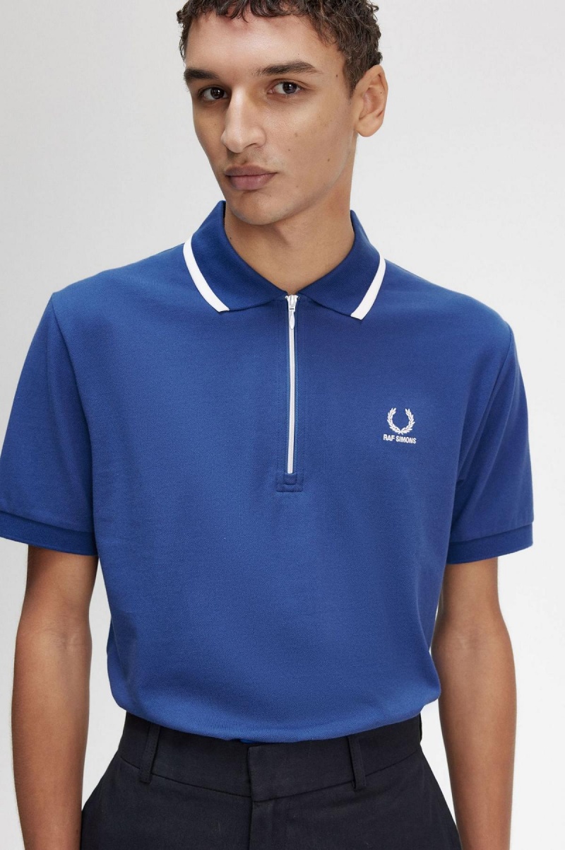 Camisa Polo Fred Perry Half Zip Polo Shirt Hombre Azul Rey Azules | TMXWZ88754