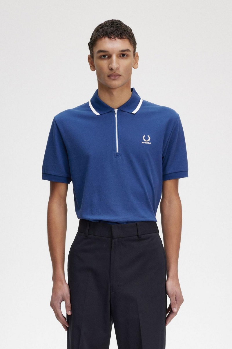 Camisa Polo Fred Perry Half Zip Polo Shirt Hombre Azul Rey Azules | TMXWZ88754