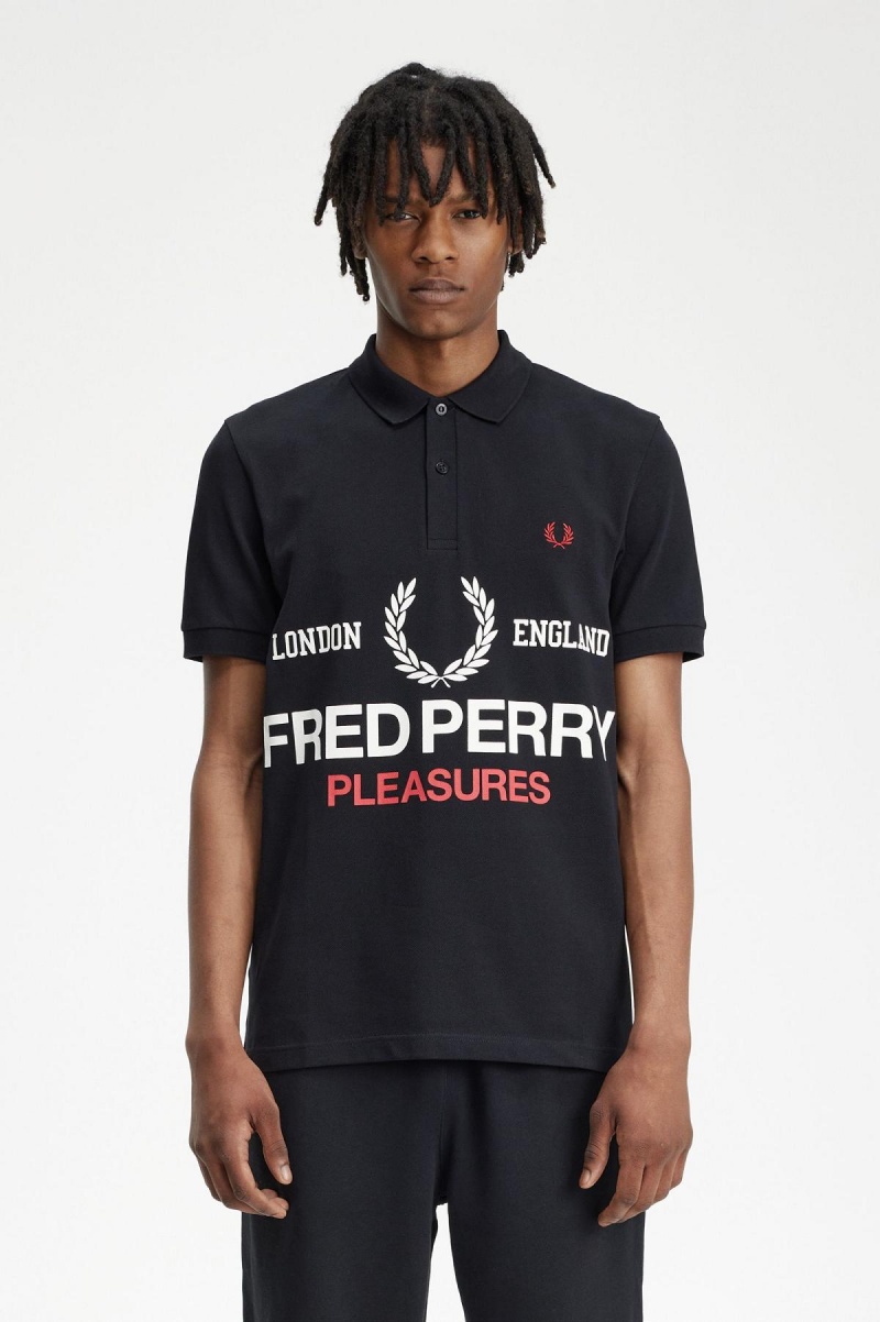 Camisa Polo Fred Perry Logo Fred Perry Shirt Hombre Negros | MXZDE89606