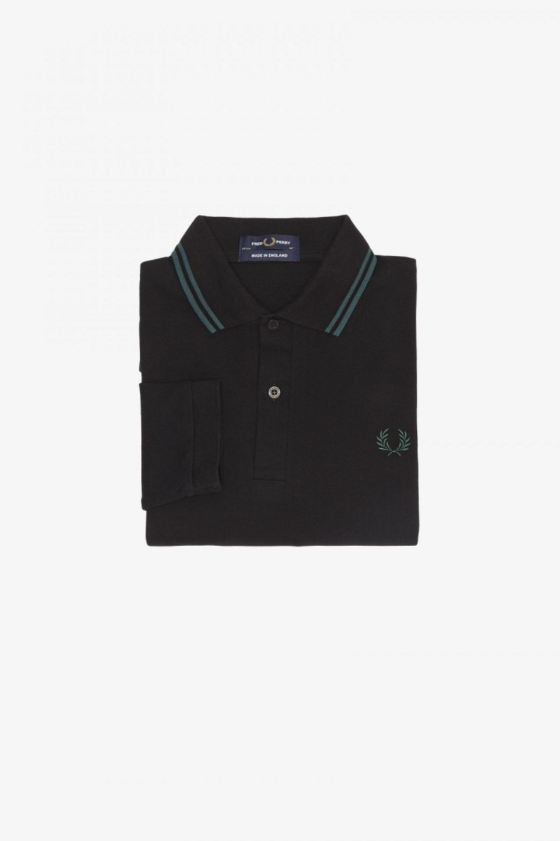 Camisa Polo Fred Perry M1212 Hombre Negros Azules Azules | BMXSO38596