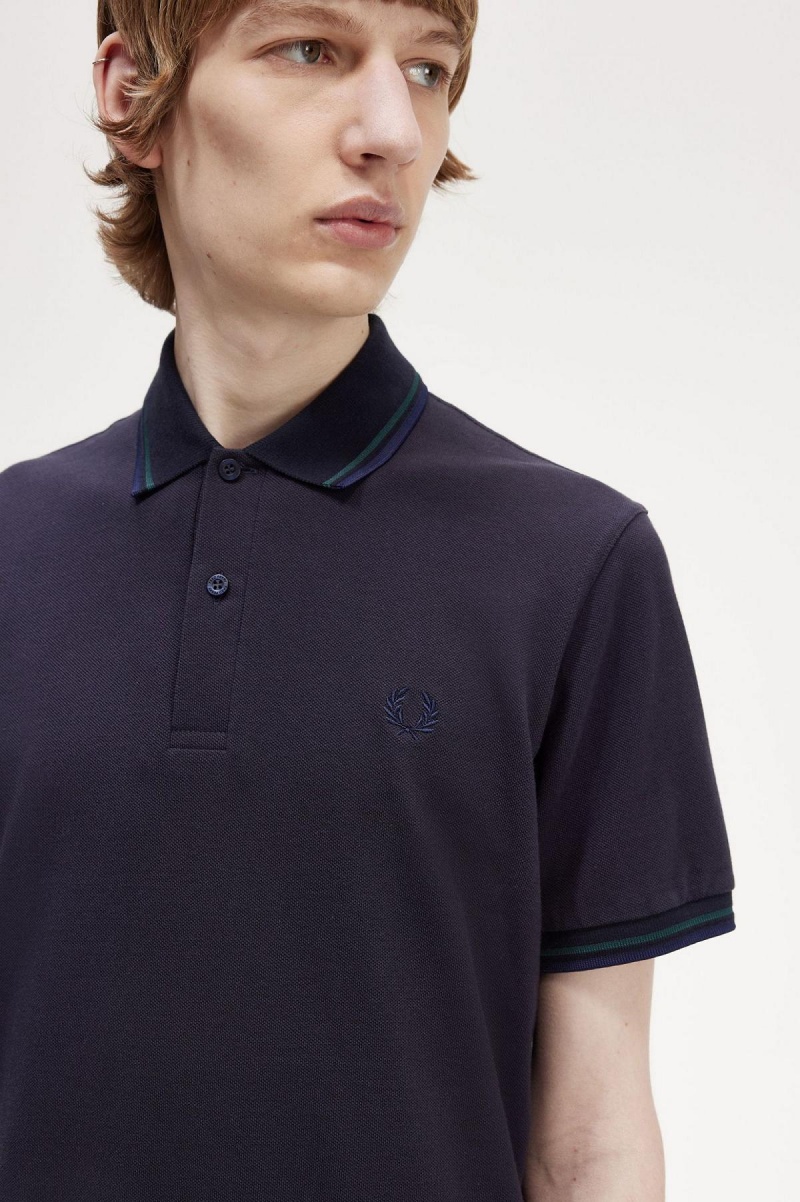 Camisa Polo Fred Perry M12 Hombre Azul Marino Azules Azul Marino | ZMXNQ19295