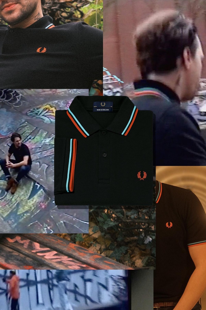 Camisa Polo Fred Perry M12 Hombre Negros Azules Naranjas | ZMXMJ20752