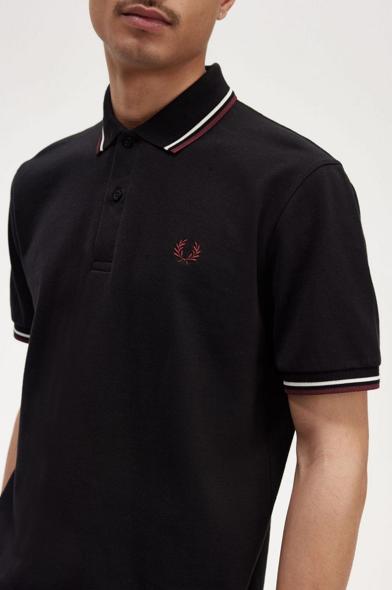 Camisa Polo Fred Perry M12 Hombre Negros | MXEAH87342