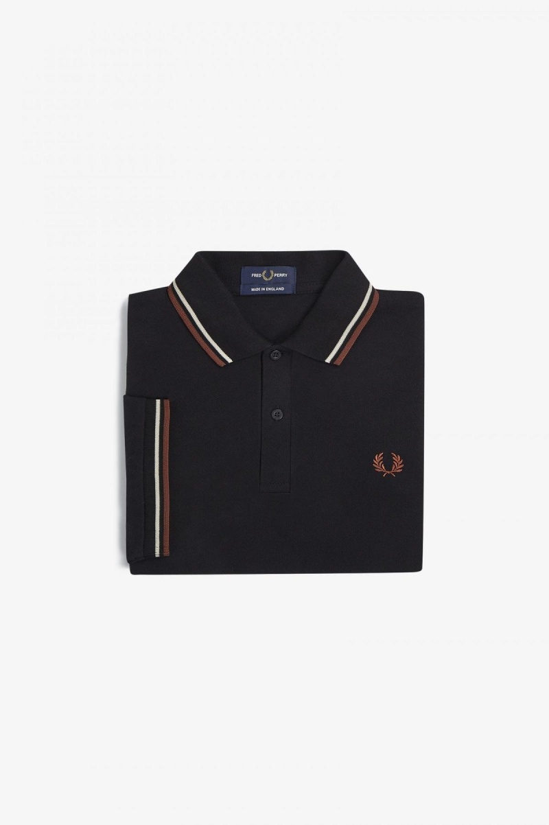 Camisa Polo Fred Perry M12 Hombre Negros Marrom | YMXGT87460