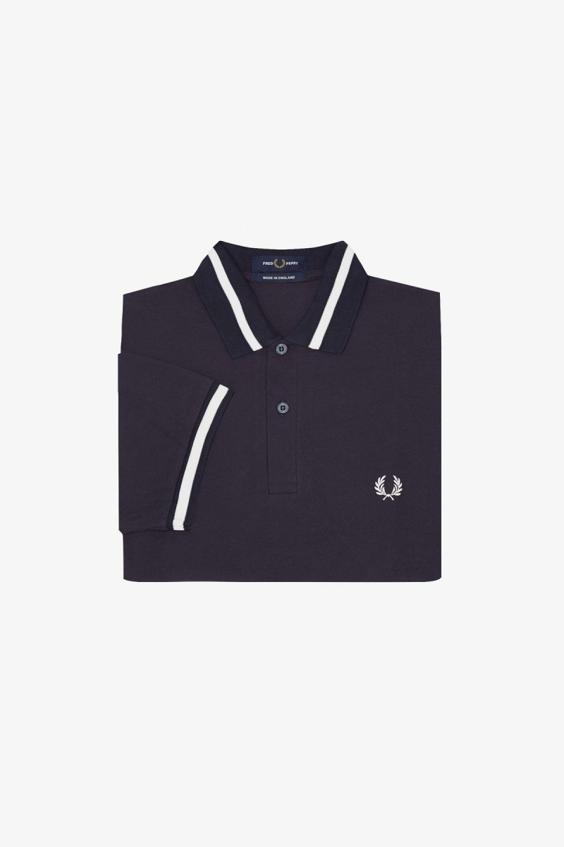 Camisa Polo Fred Perry M2 Hombre Azul Marino Blancos | MXCIF40987