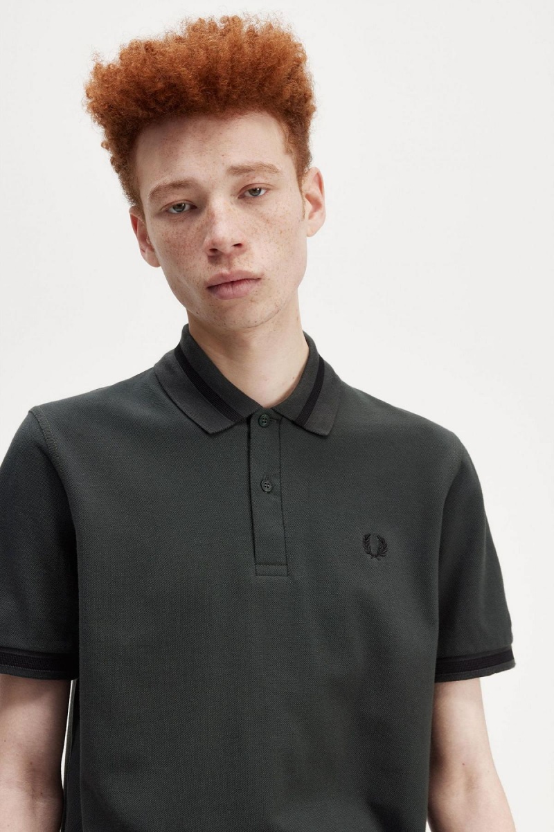 Camisa Polo Fred Perry M2 Hombre Verdes Negros | MXDYB40680