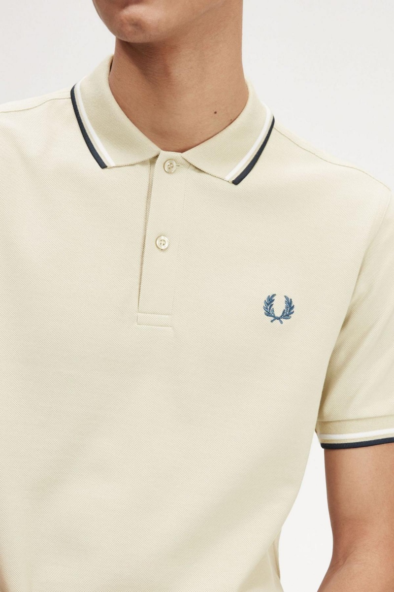 Camisa Polo Fred Perry M3600 Hombre Azules Blancos Azules | SMXVO15422