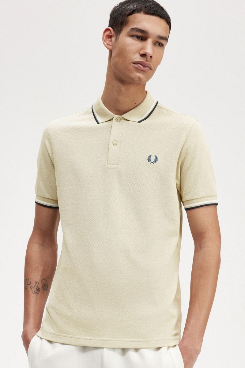 Camisa Polo Fred Perry M3600 Hombre Azules Blancos Azules | SMXVO15422