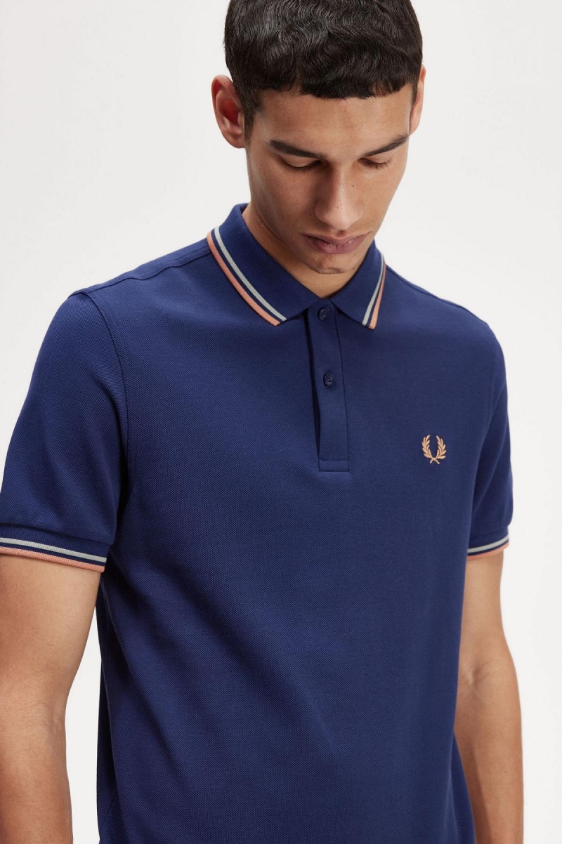 Camisa Polo Fred Perry M3600 Hombre Azul Marino Azules | LMXSX25811