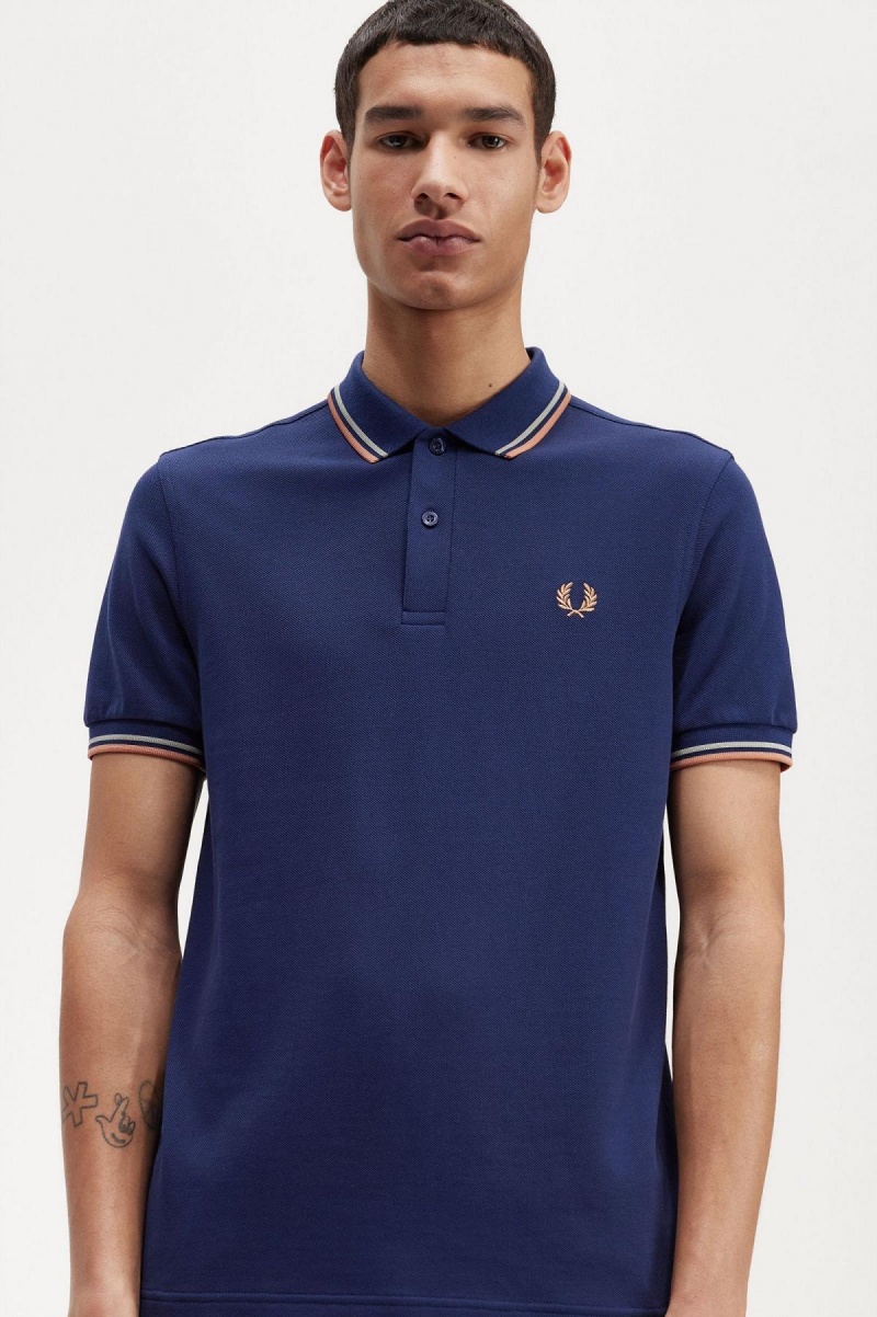 Camisa Polo Fred Perry M3600 Hombre Azul Marino Azules | LMXSX25811