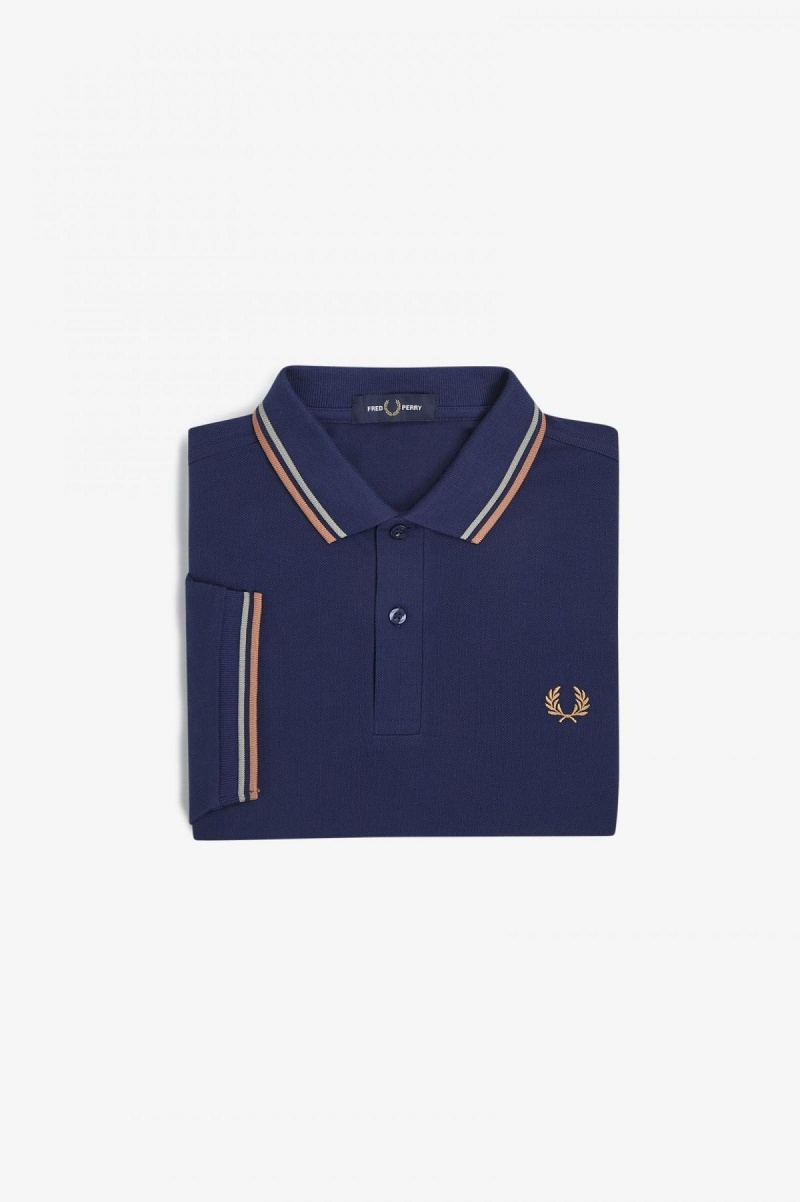 Camisa Polo Fred Perry M3600 Hombre Azul Marino Azules | LMXSX25811